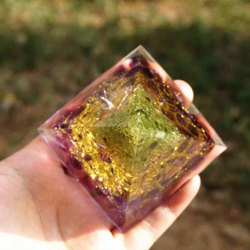 Tiger Eye Orgonite Energy Pyramid