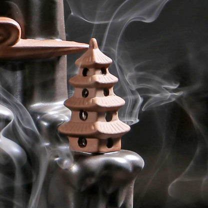 Black Backflow Incense Burner Decor