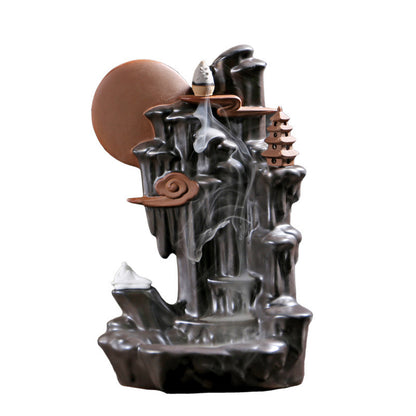 Black Backflow Incense Burner Decor