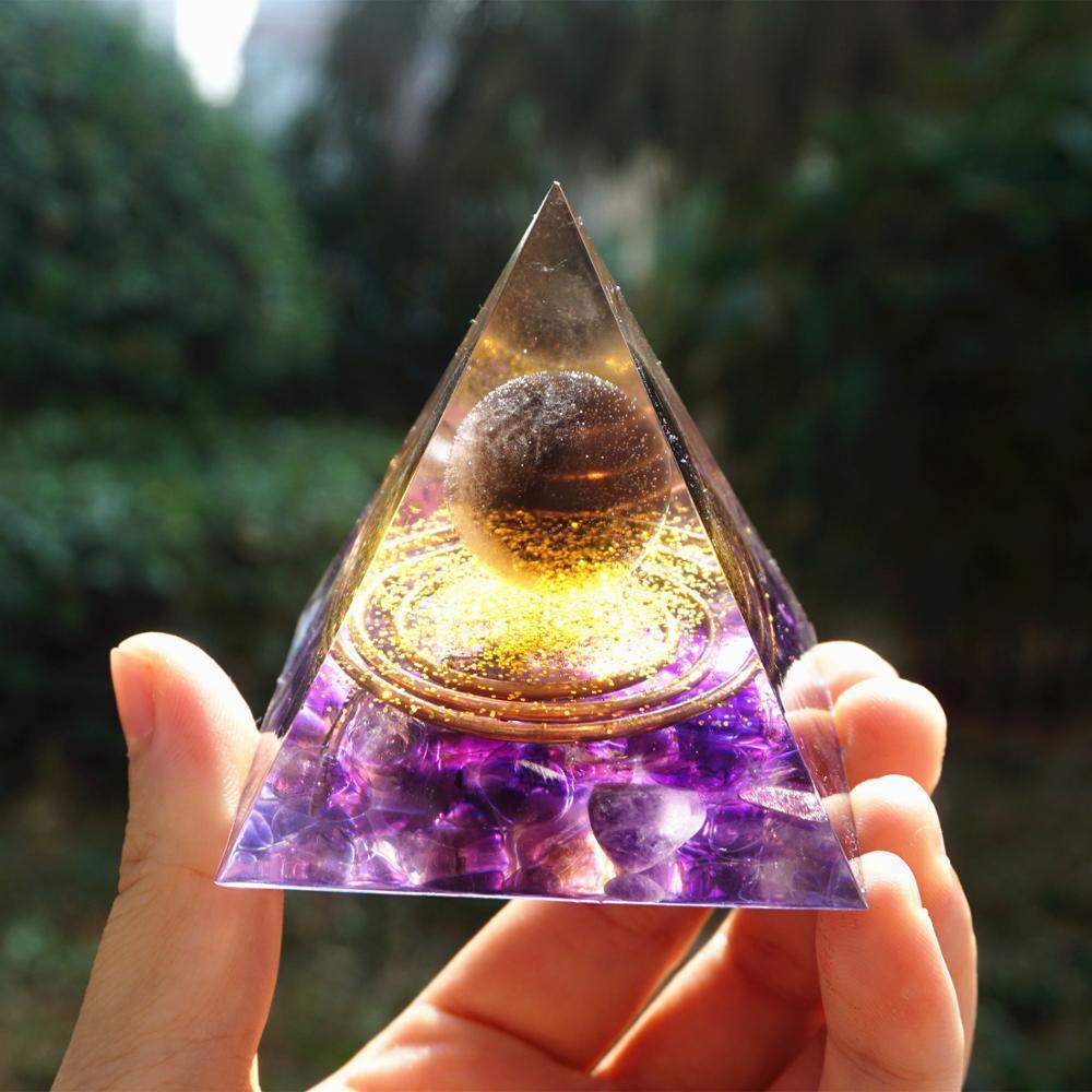 Tiger Eye Orgonite Energy Pyramid