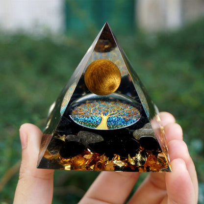 Tiger Eye Orgonite Energy Pyramid